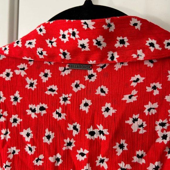 Billabong Women's Red Button Up Little Flirt Maxi Dress Sleeveless Floral Small - Picture 10 of 12